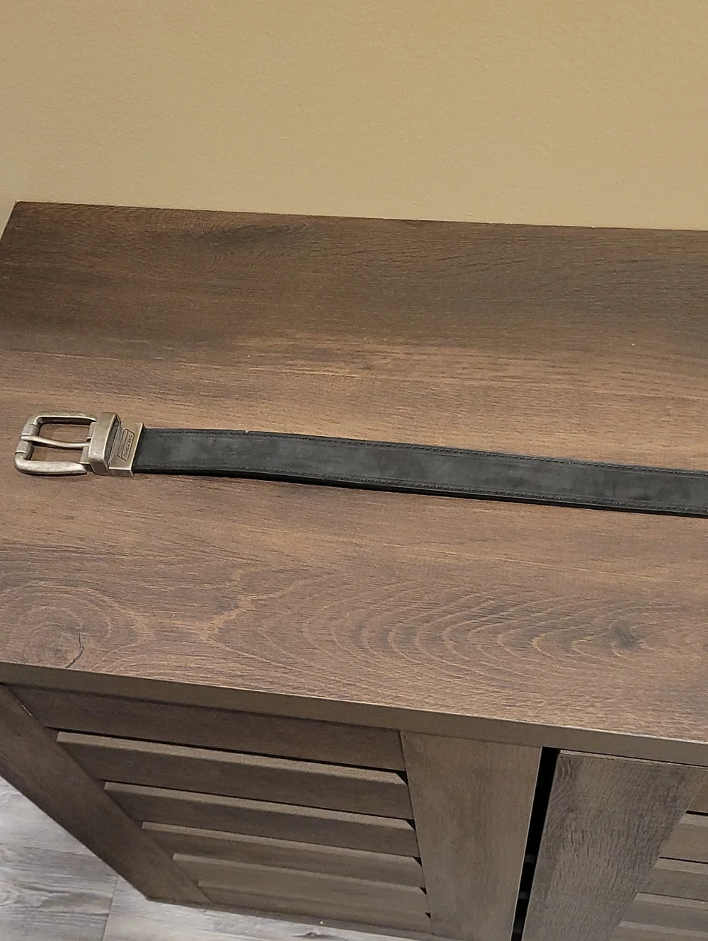 Dickies Black And Brown Reversable Leather Belt with Brushed Silver Buckle